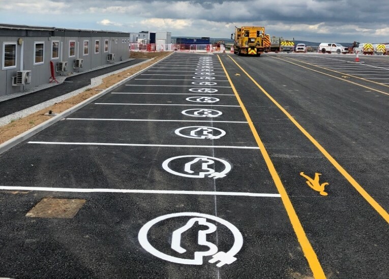 Electric charging bays