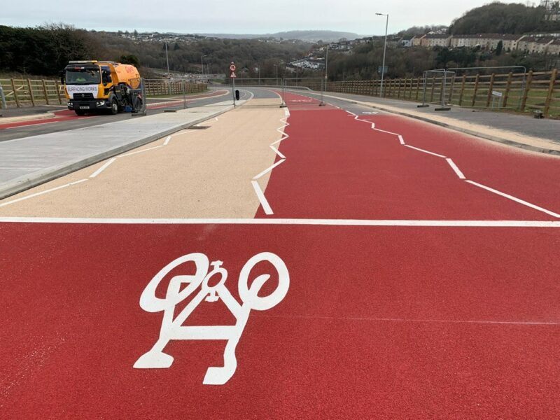 Cycle Road MMA marking section in the road.
