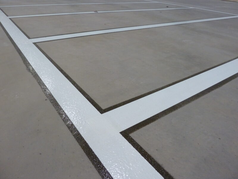 Close up of warehouse line marking