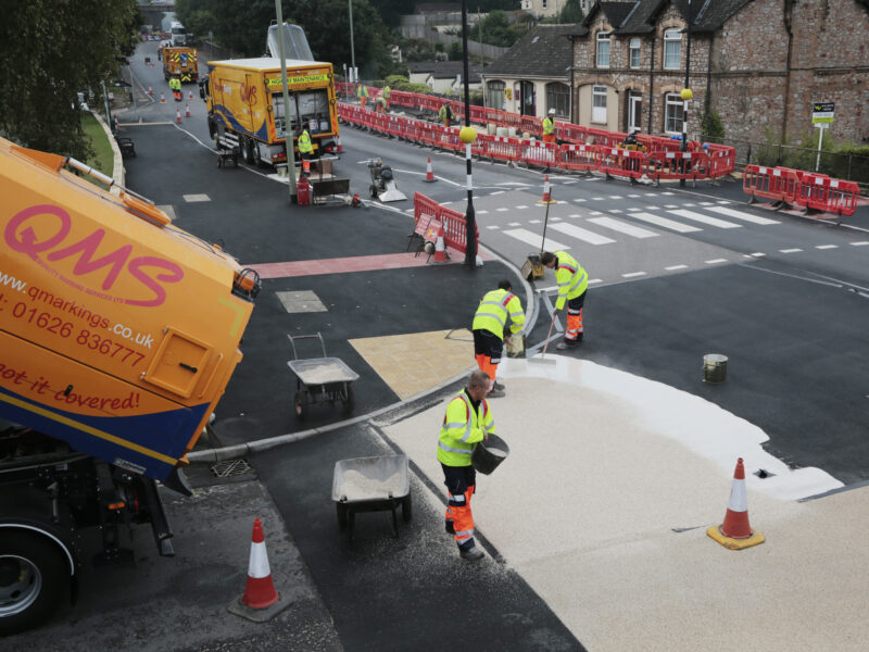 QMS team applying surface treatments at kingkerswell bypass