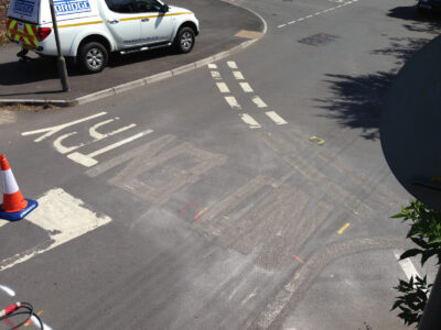 removing no entry line marking