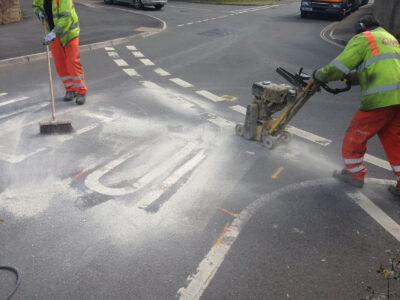 removing white stop markings
