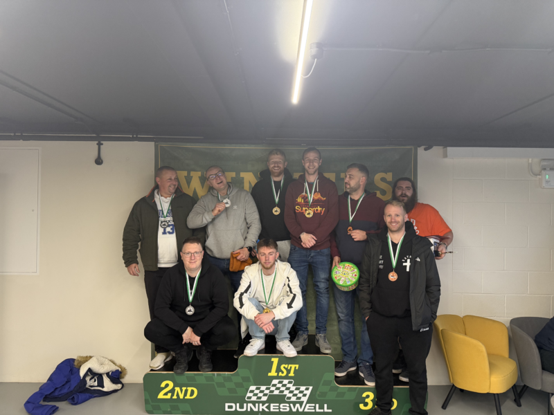 team photo at go karting
