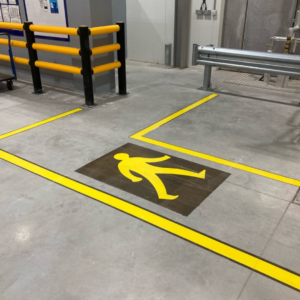Internal line marking safety walkway