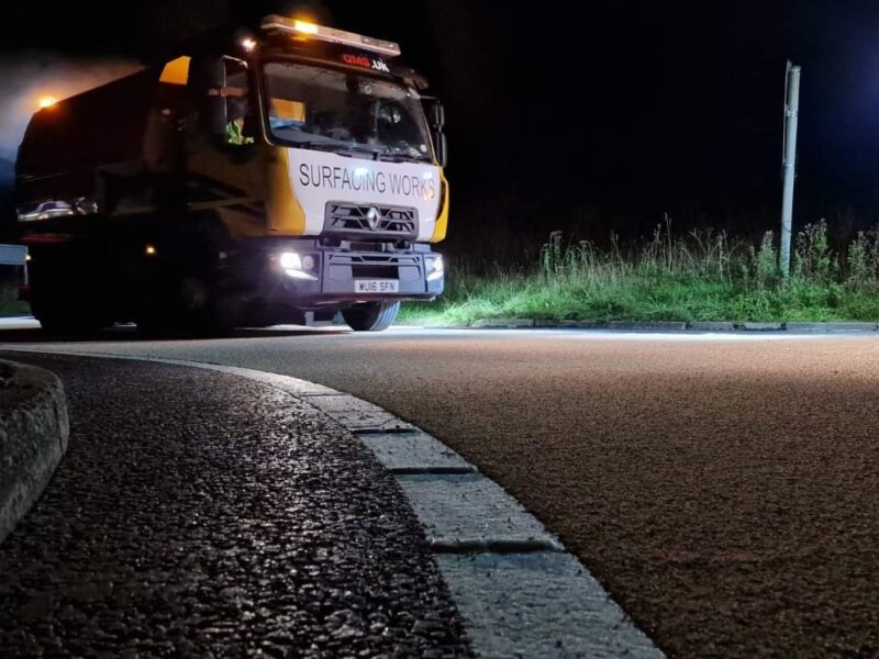 High-Friction Surfacing with two QMS vehicles