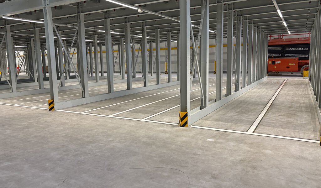 Warehouse markings white and black