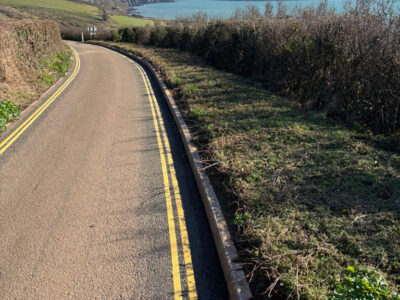 Double Yellow Line Markings On Country Road