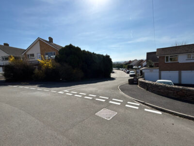 External line marking at rural junction