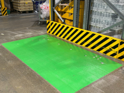 Green entry zone line marking box