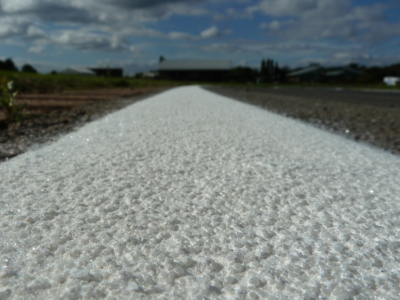 close up of reflective line marking