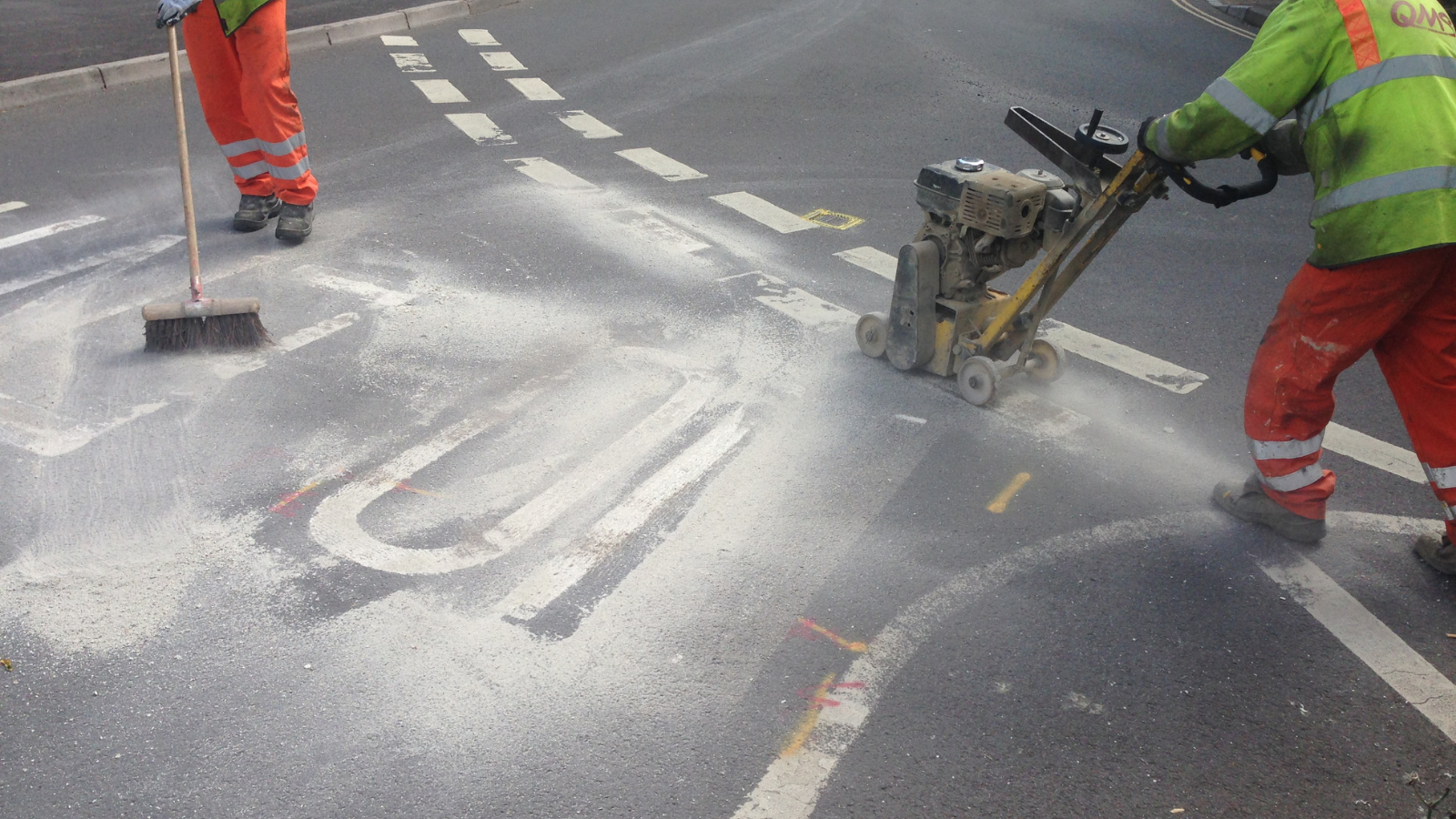 removing white stop markings