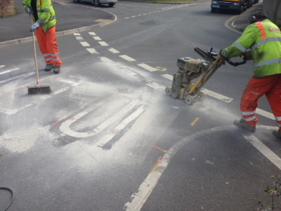 removing white stop markings