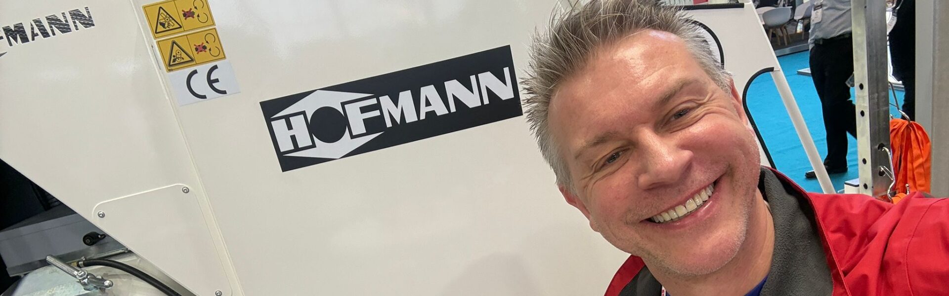 Greg at Intertraffic 2026 next to Hofmann machine
