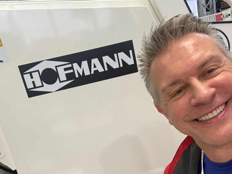 Greg at Intertraffic 2026 next to Hofmann machine