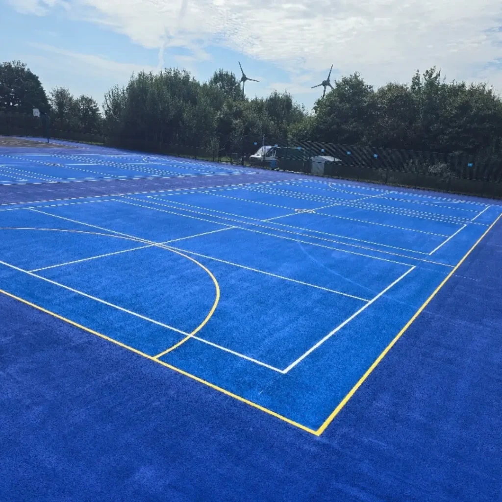 Blue Sports Court Surfacing by QMS