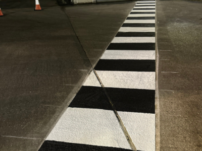 black and white hazard markings