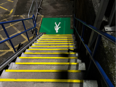 line marking stairs pedestrian