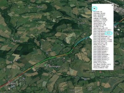 Reflective line marking testing map