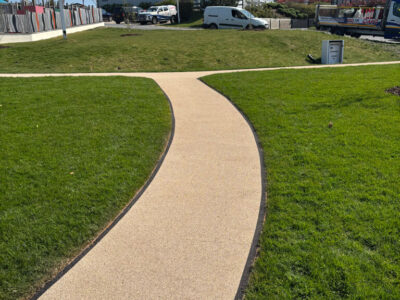 Resin pathway for Tregoad Swimming Pool in Cornwall