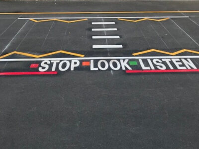 Stop Look and Listen Playground Markings