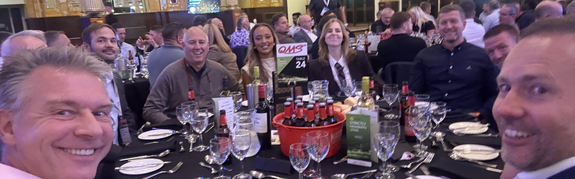 Evening Dinner at DFT Special Recognition awards night QMS table 24. Guests sat around table